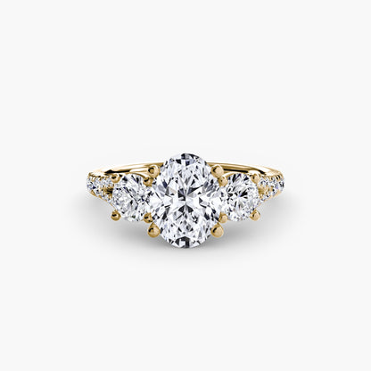 Three-Stone with Pavé Band 3 - AYKA JEWELS
