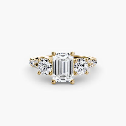 Three-Stone with Pavé Band 3 - AYKA JEWELS