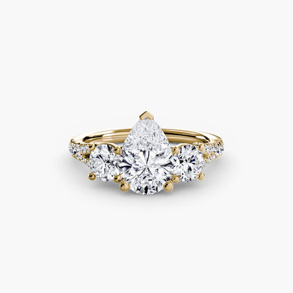 Three-Stone with Pavé Band 3 - AYKA JEWELS