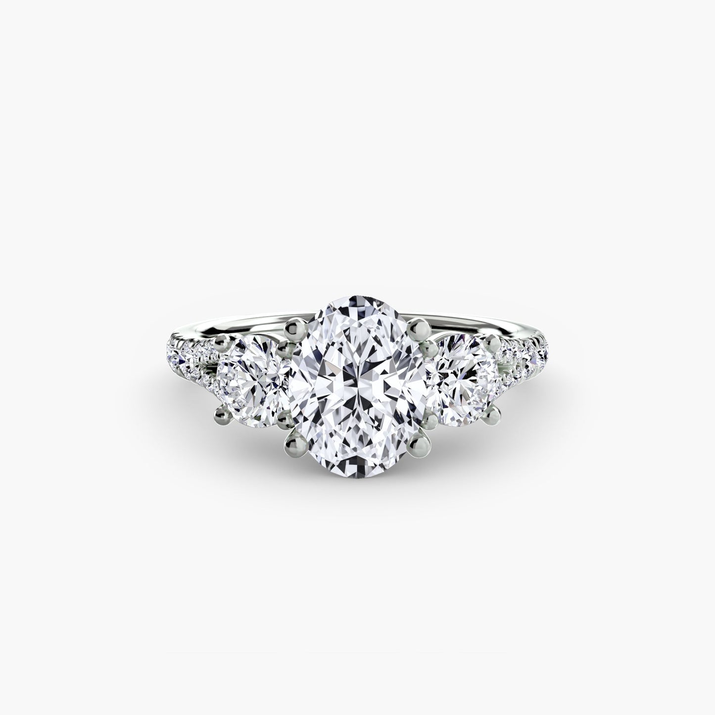 Three-Stone with Pavé Band 3 - AYKA JEWELS