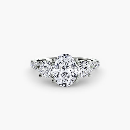 Three-Stone with Pavé Band 3 - AYKA JEWELS