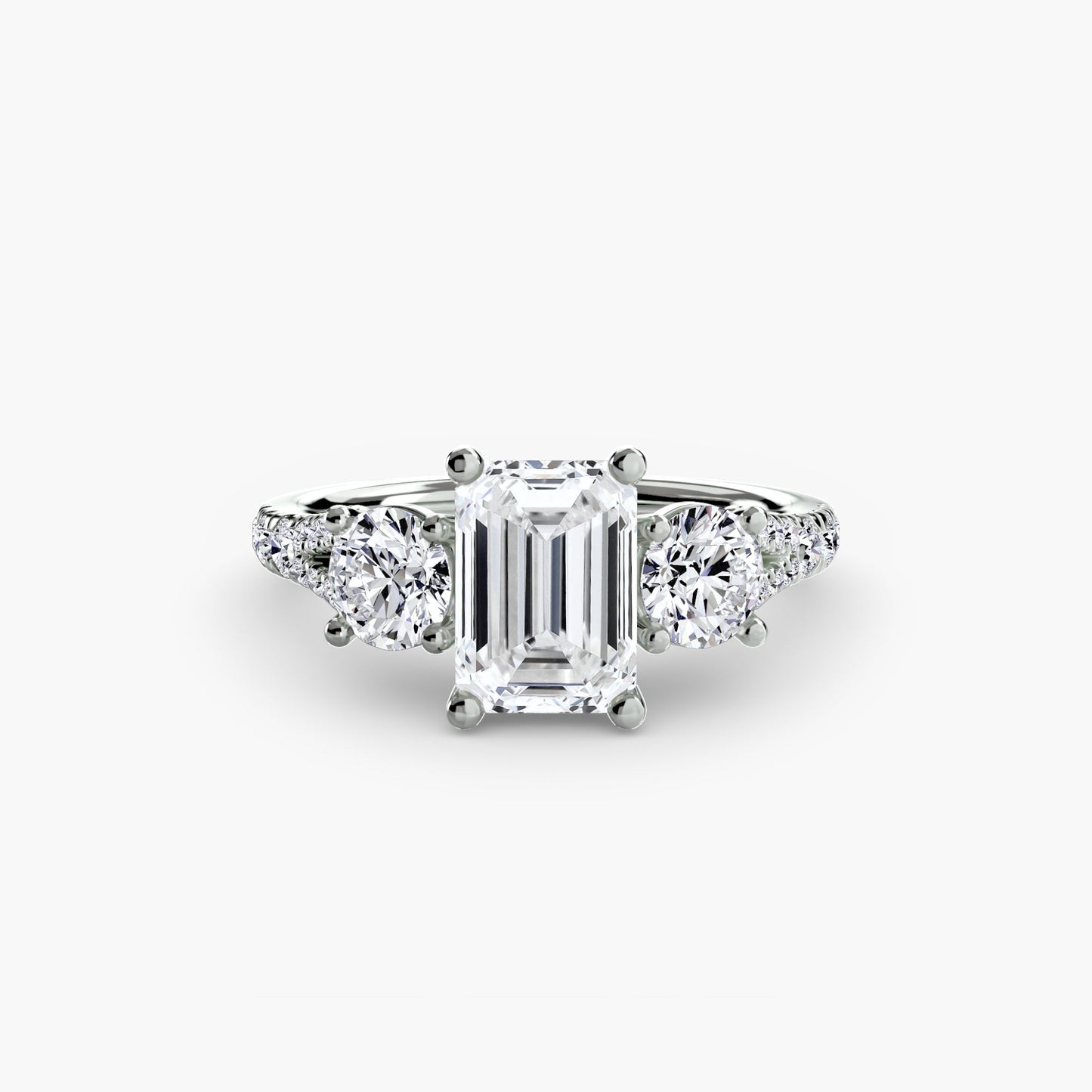 Three-Stone with Pavé Band 3 - AYKA JEWELS