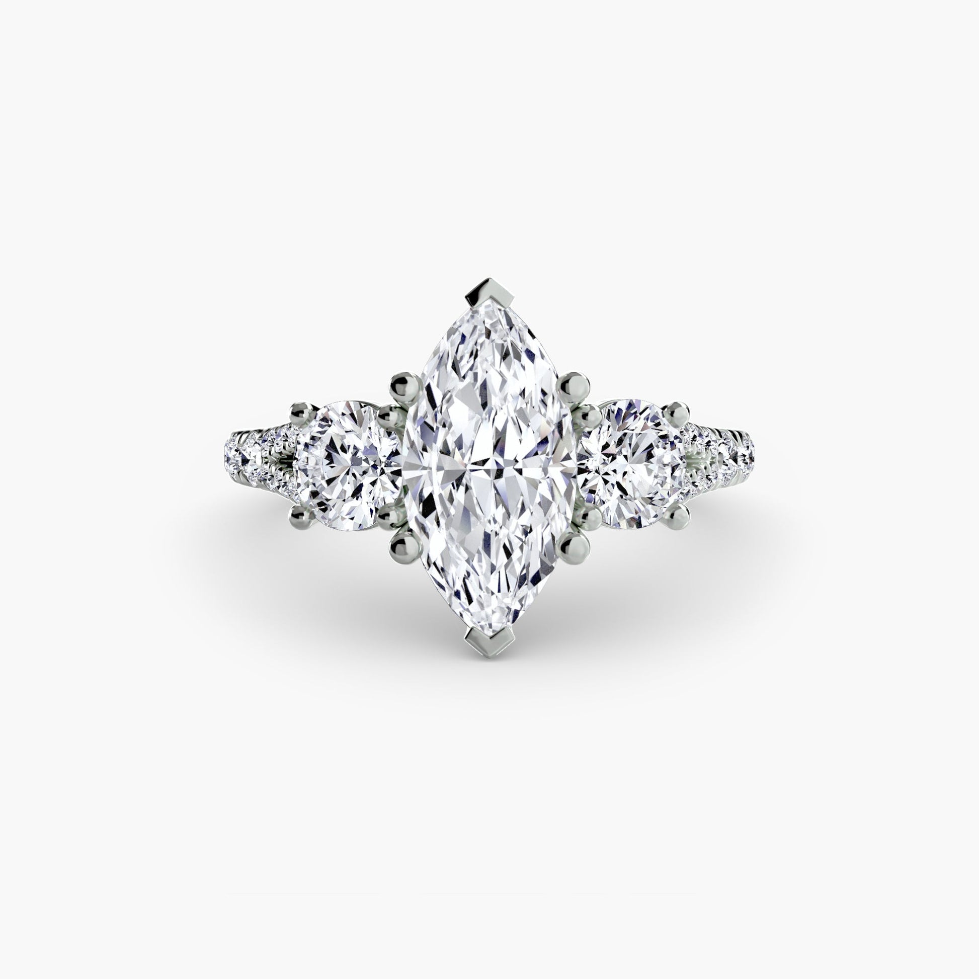 Three-Stone with Pavé Band 3 - AYKA JEWELS