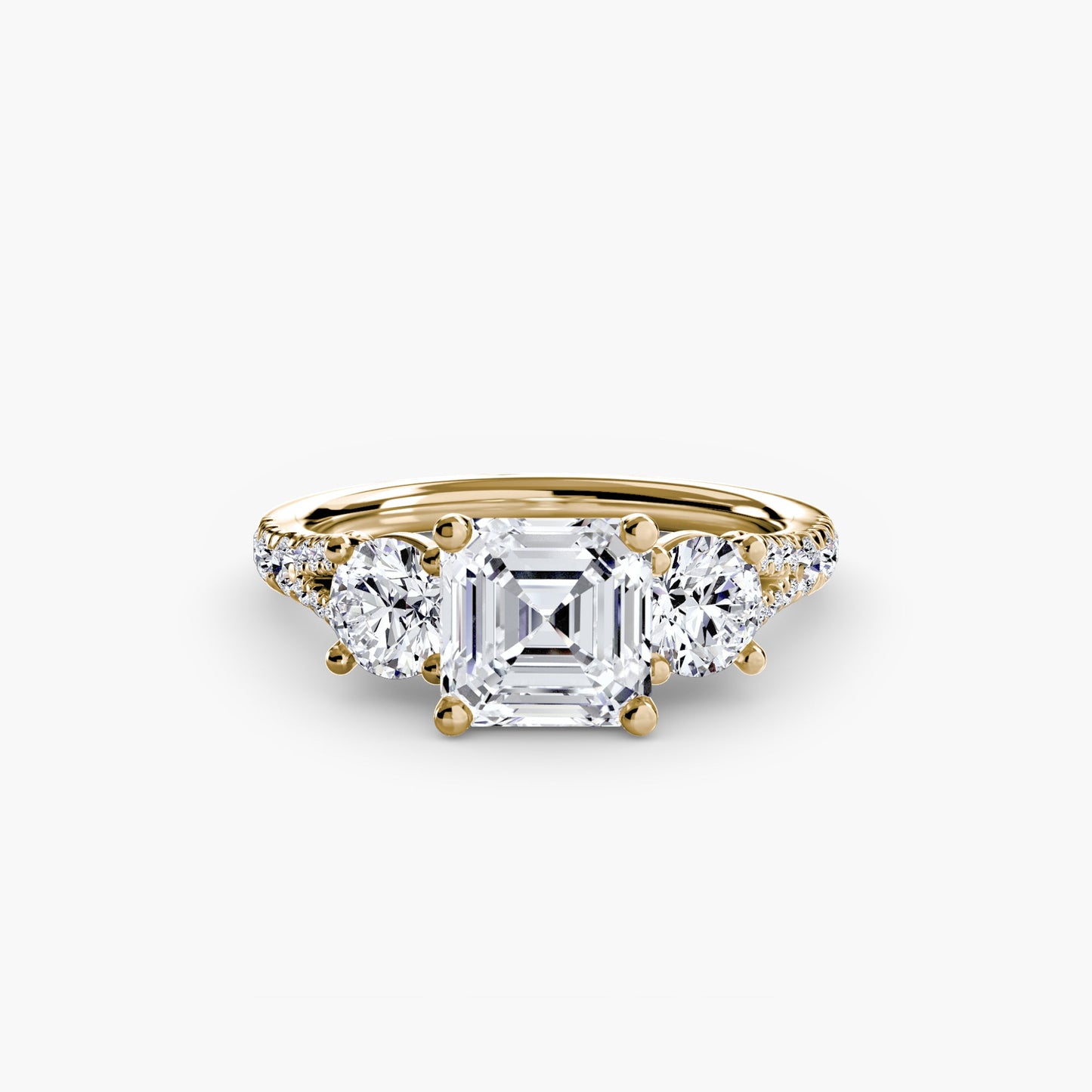 Three-Stone with Pavé Band 3 - AYKA JEWELS