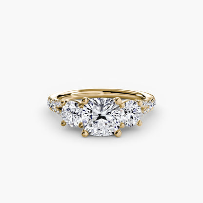 Three-Stone with Pavé Band 3 - AYKA JEWELS
