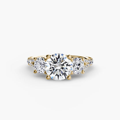 Three-Stone with Pavé Band 3 - AYKA JEWELS