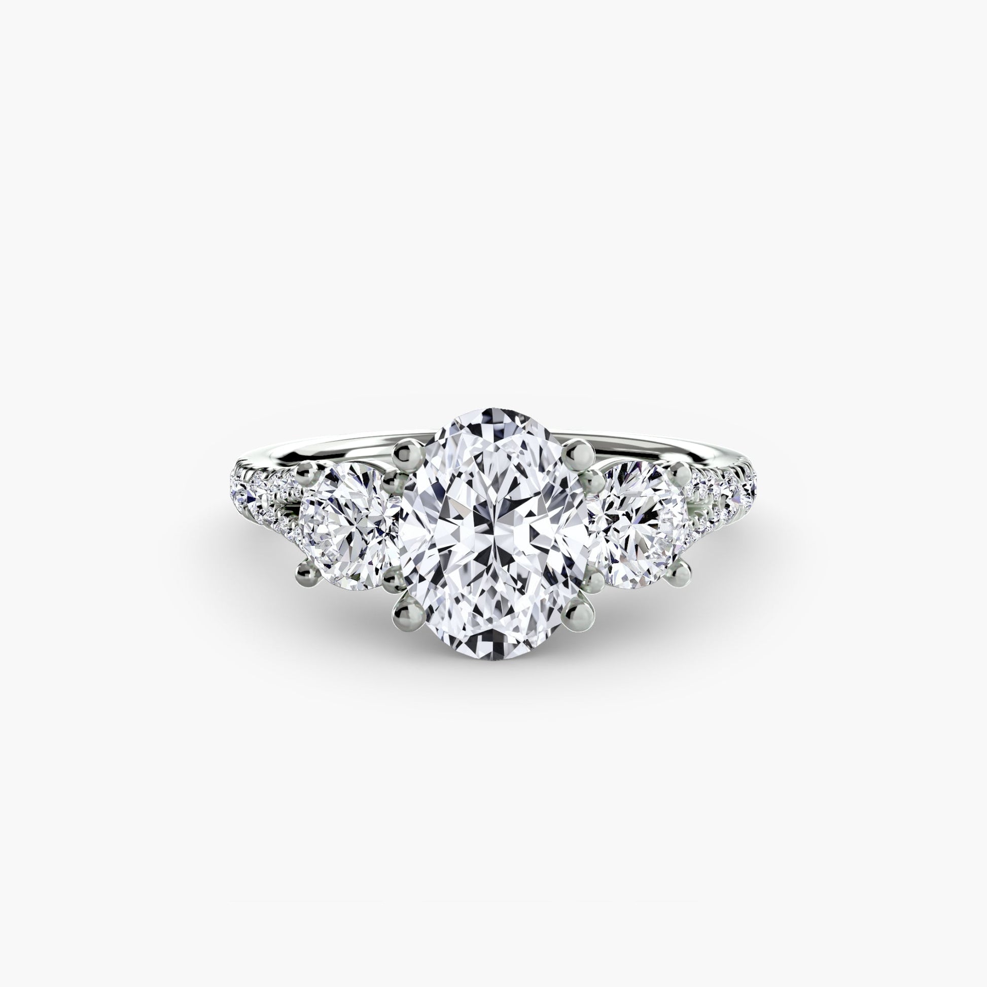 Three-Stone with Pavé Band 3 - AYKA JEWELS