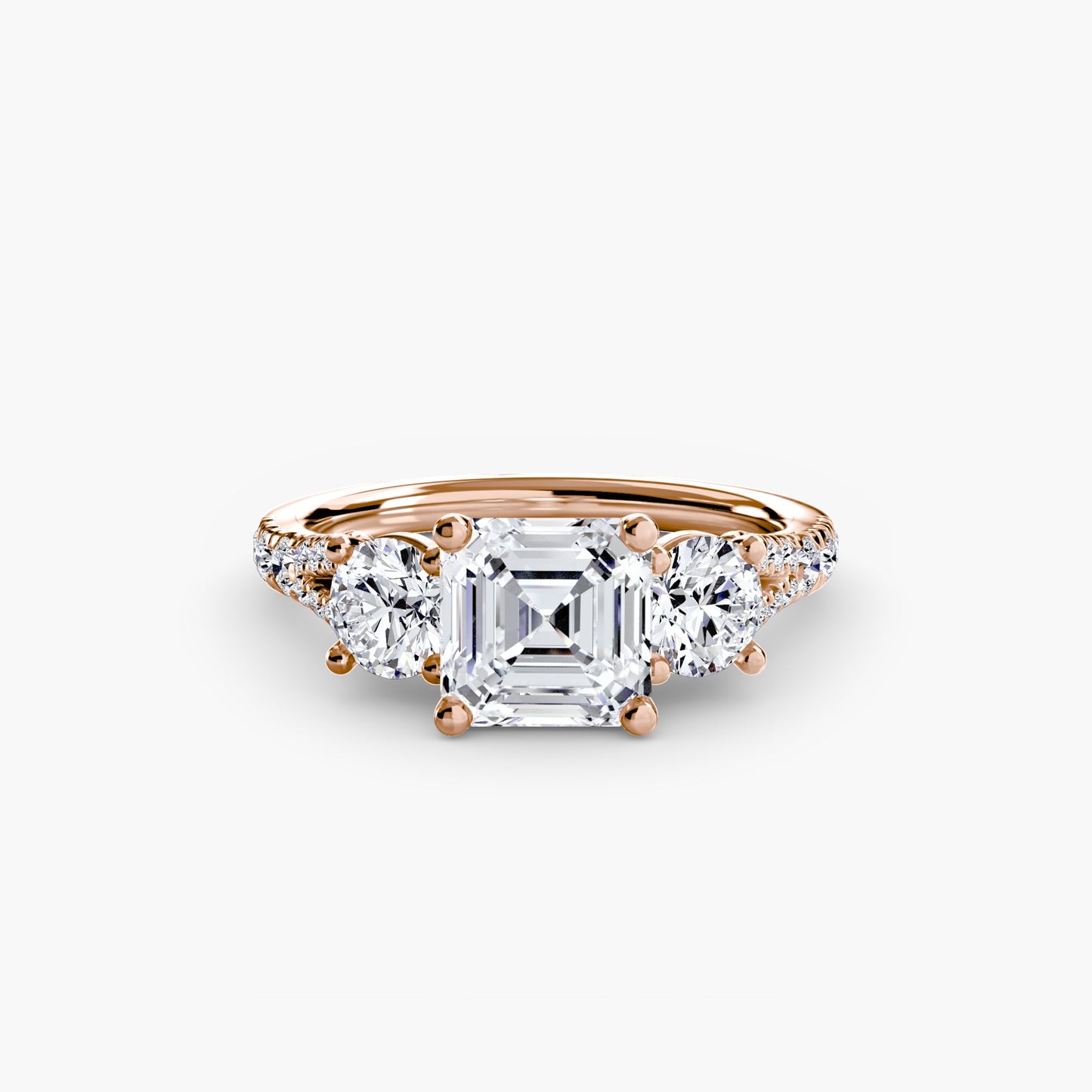 Three-Stone with Pavé Band 3 - AYKA JEWELS