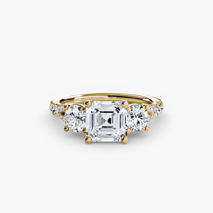 Three-Stone with Pavé Band 3 - AYKA JEWELS