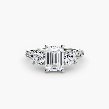 Three-Stone with Pavé Band 3 - AYKA JEWELS