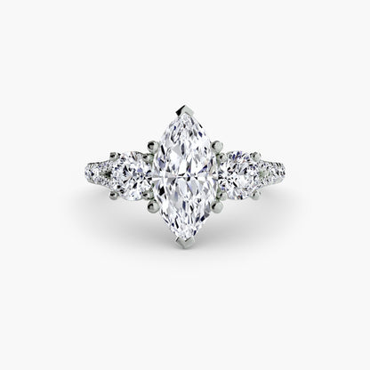Three-Stone with Pavé Band 3 - AYKA JEWELS