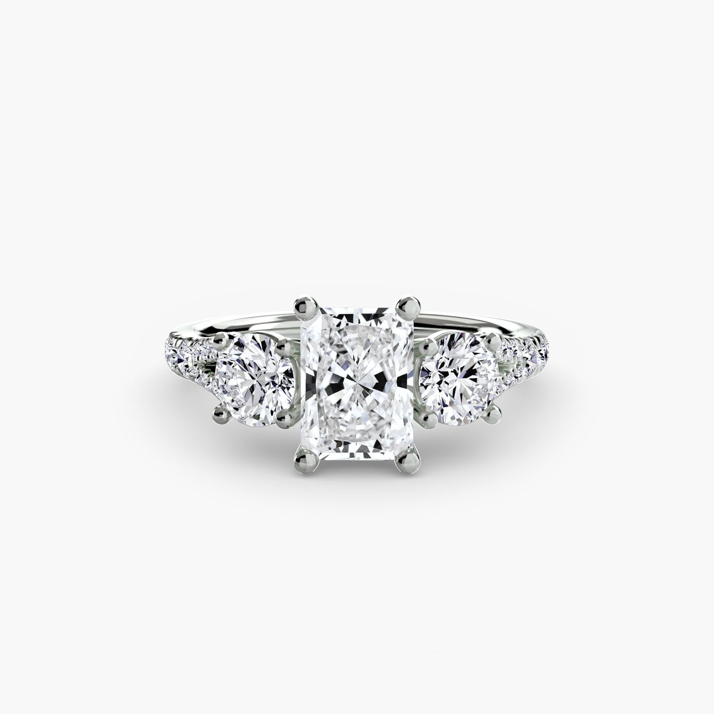 Three-Stone with Pavé Band 3 - AYKA JEWELS
