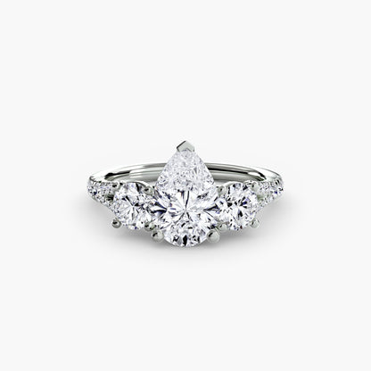 Three-Stone with Pavé Band 3 - AYKA JEWELS