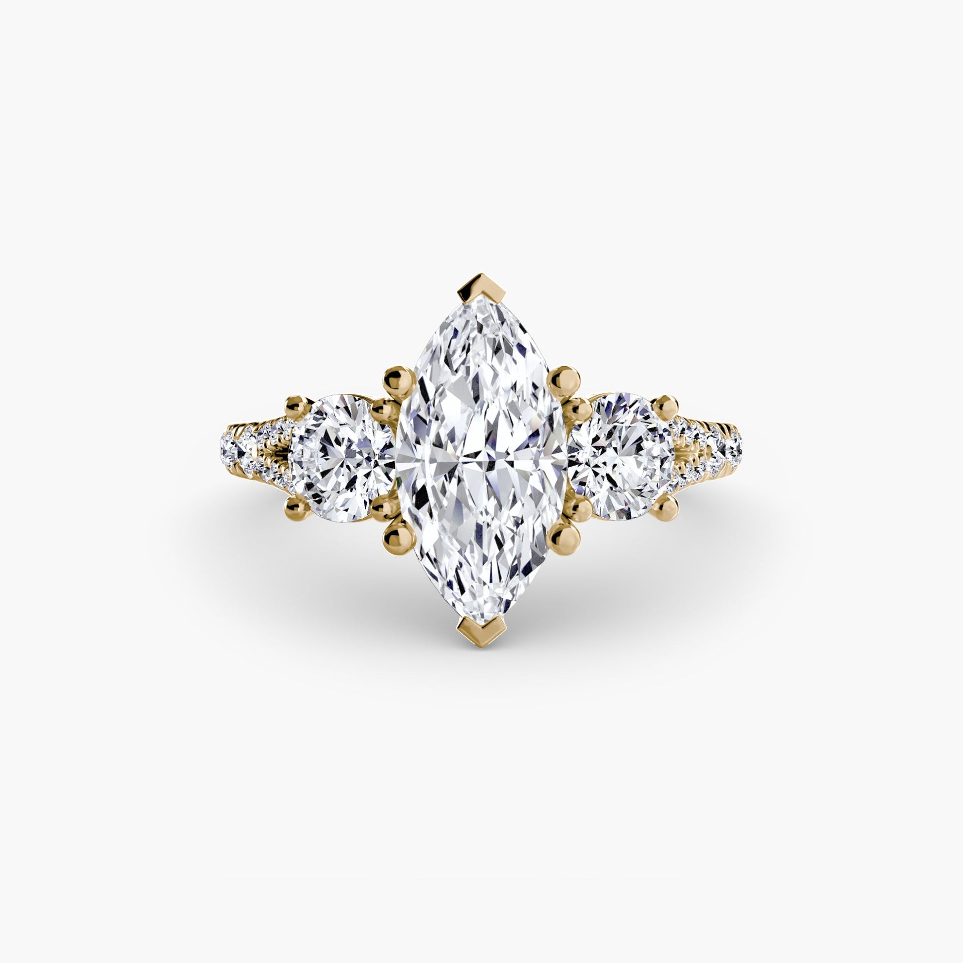 Three-Stone with Pavé Band 3 - AYKA JEWELS