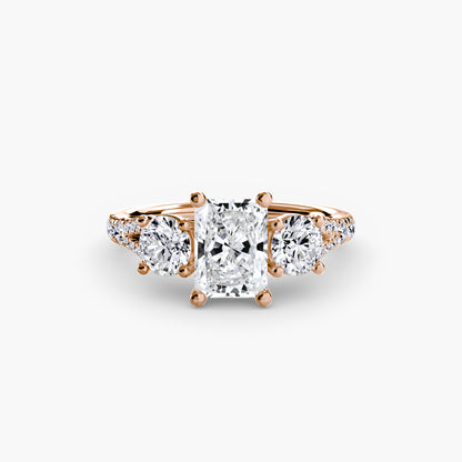 Three-Stone with Pavé Band 3 - AYKA JEWELS