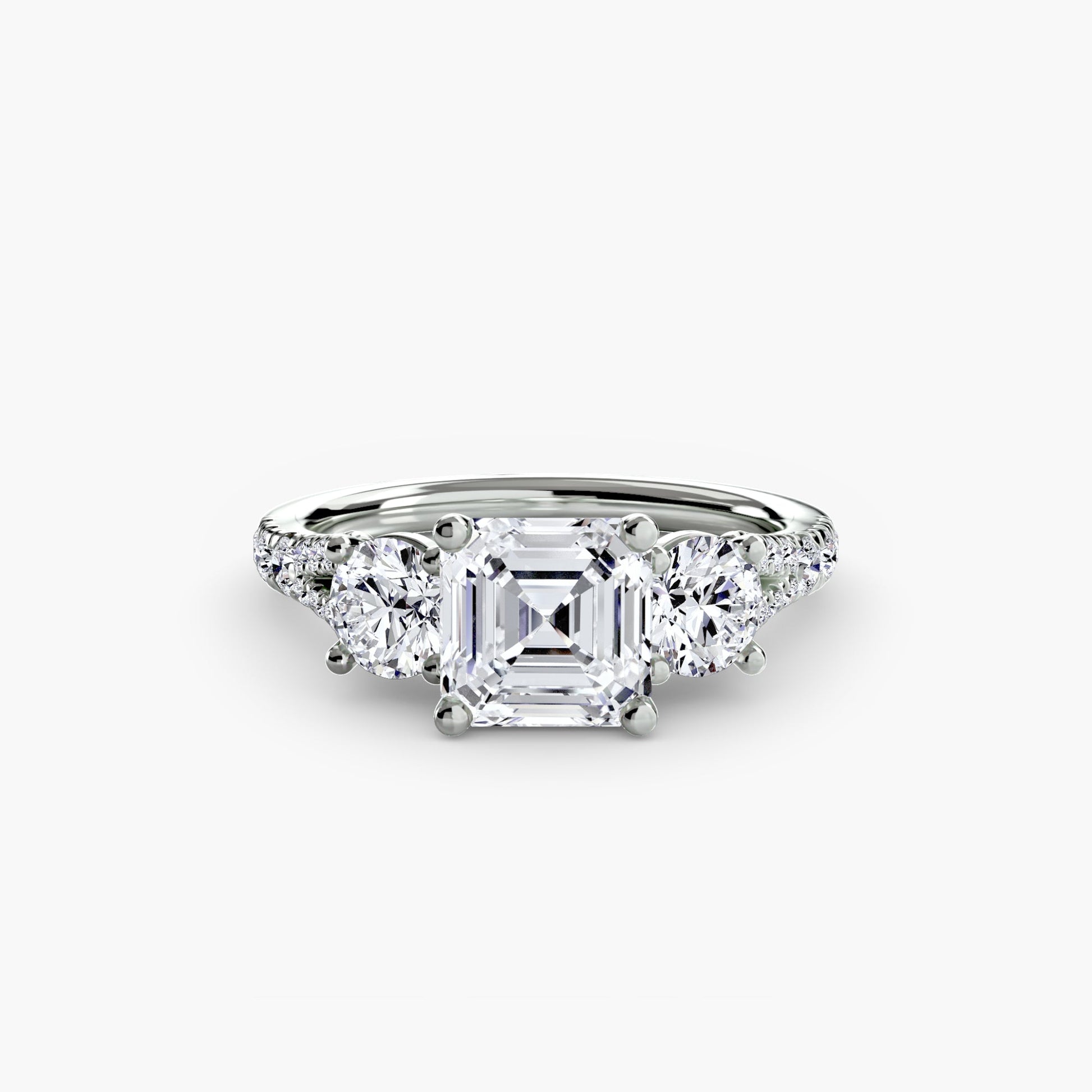 Three-Stone with Pavé Band 3 - AYKA JEWELS
