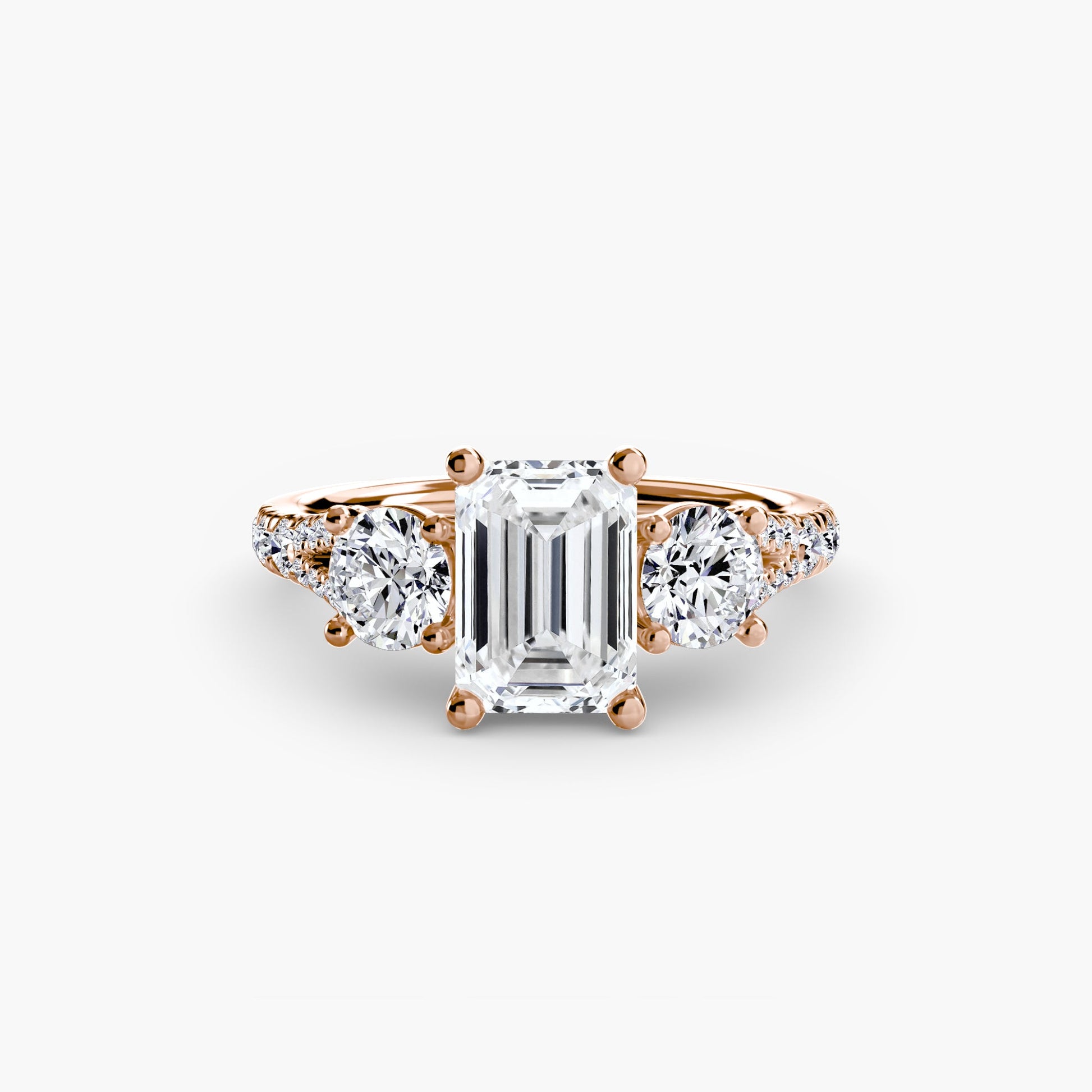 Three-Stone with Pavé Band 3 - AYKA JEWELS