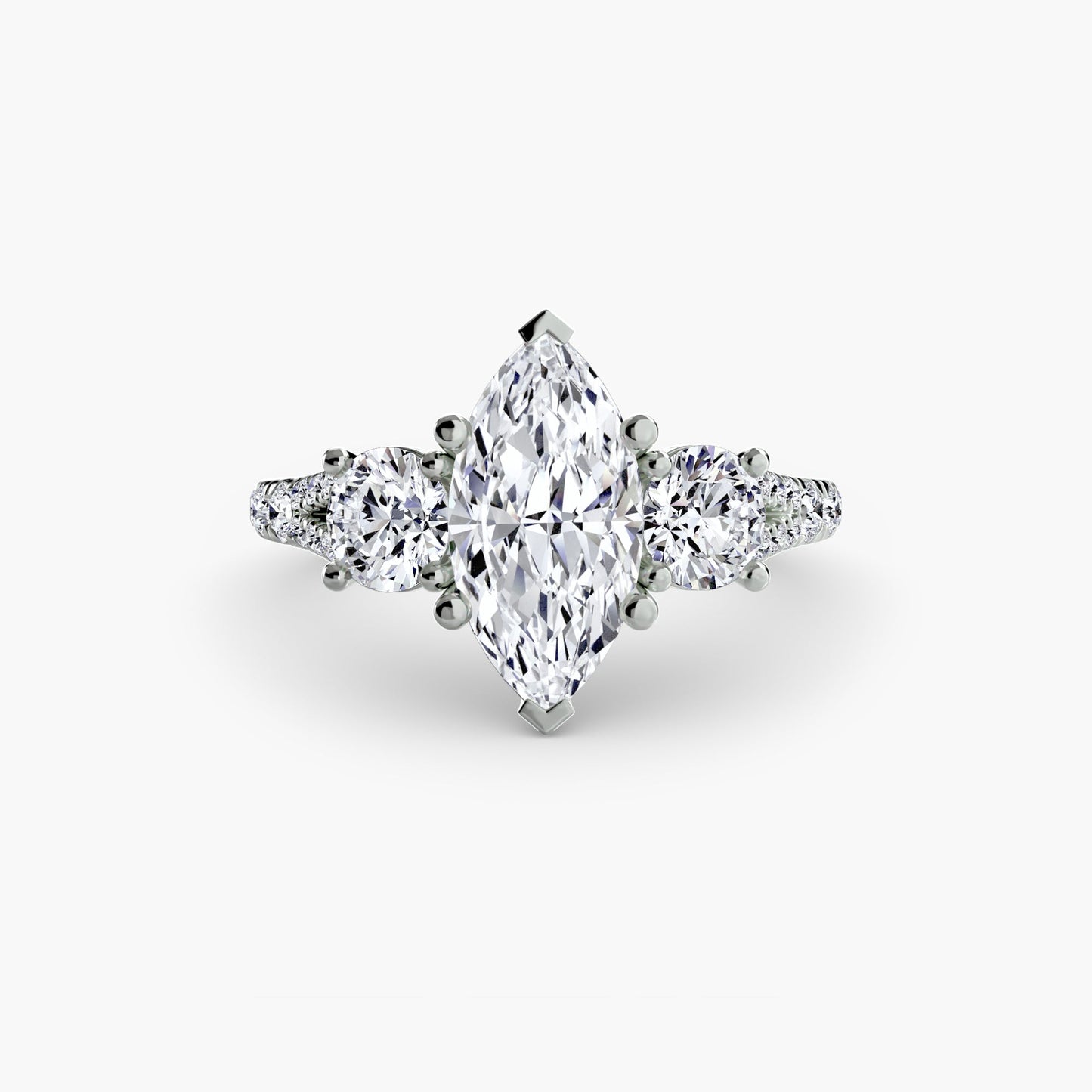 Three-Stone with Pavé Band 3 - AYKA JEWELS