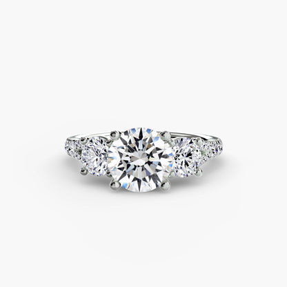 Three-Stone with Pavé Band 3 - AYKA JEWELS