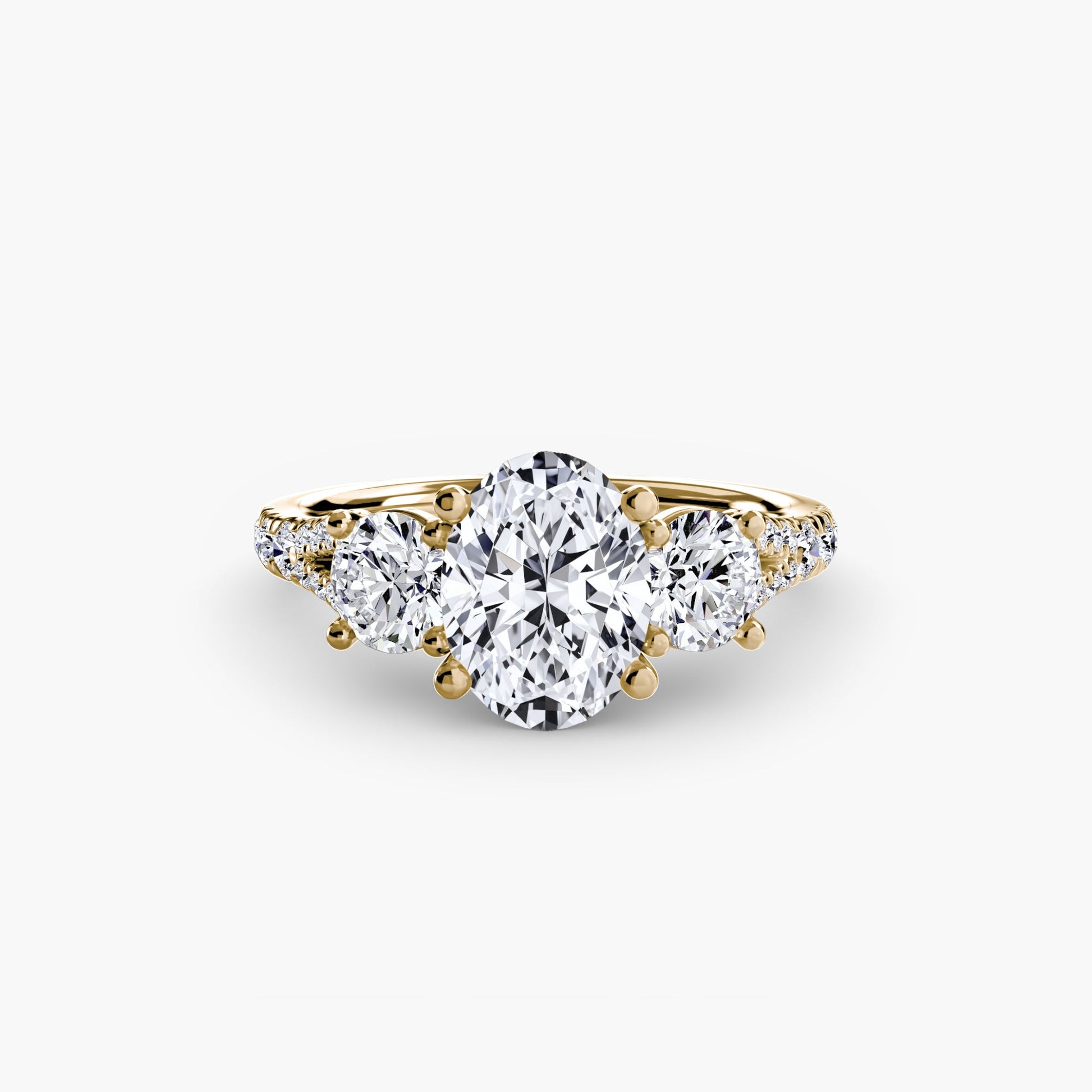 Three-Stone with Pavé Band 3 - AYKA JEWELS