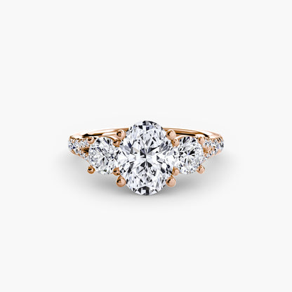 Three-Stone with Pavé Band 3 - AYKA JEWELS
