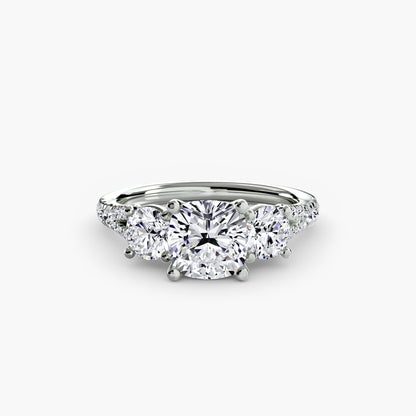 Three-Stone with Pavé Band 3 - AYKA JEWELS