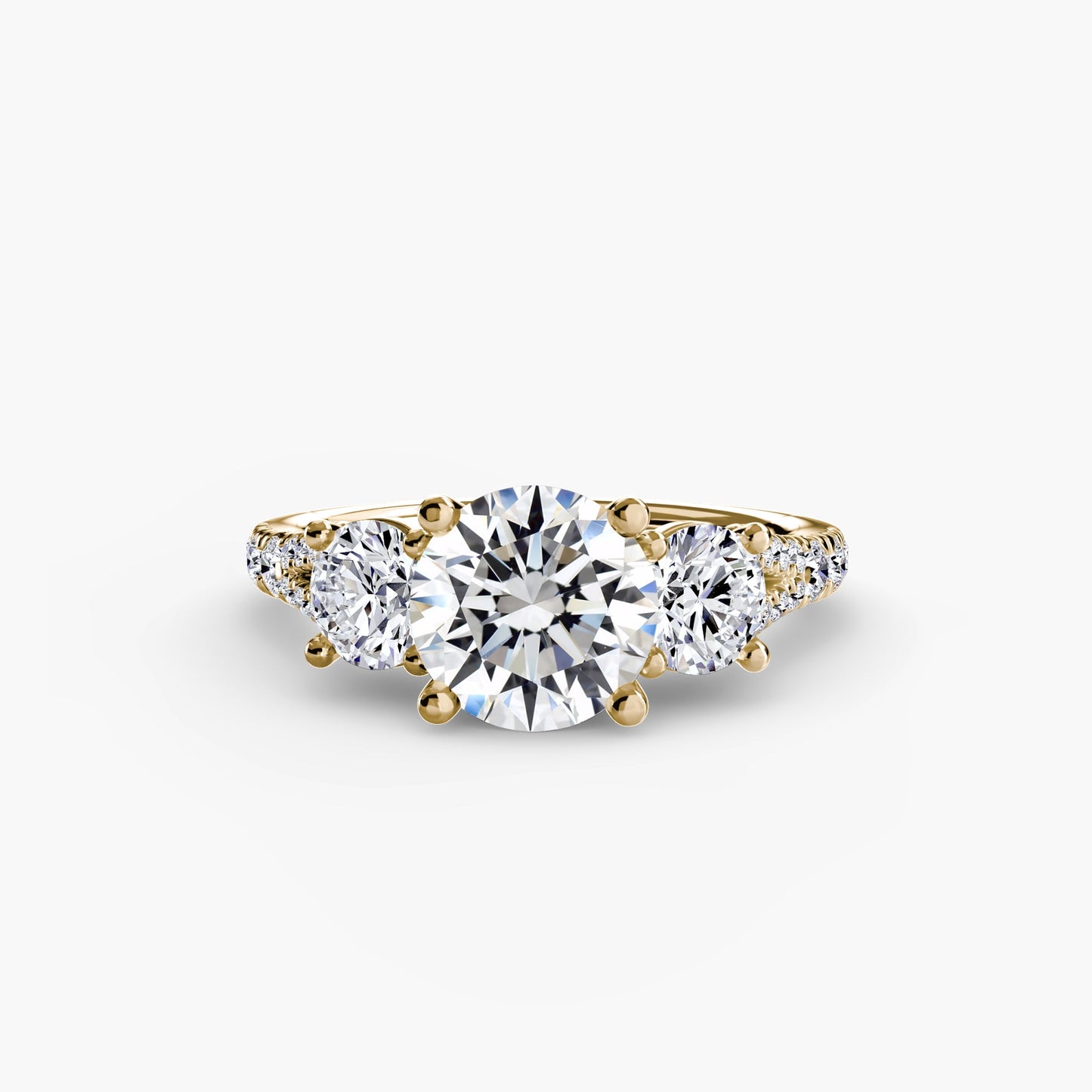 Three-Stone with Pavé Band 3 - AYKA JEWELS