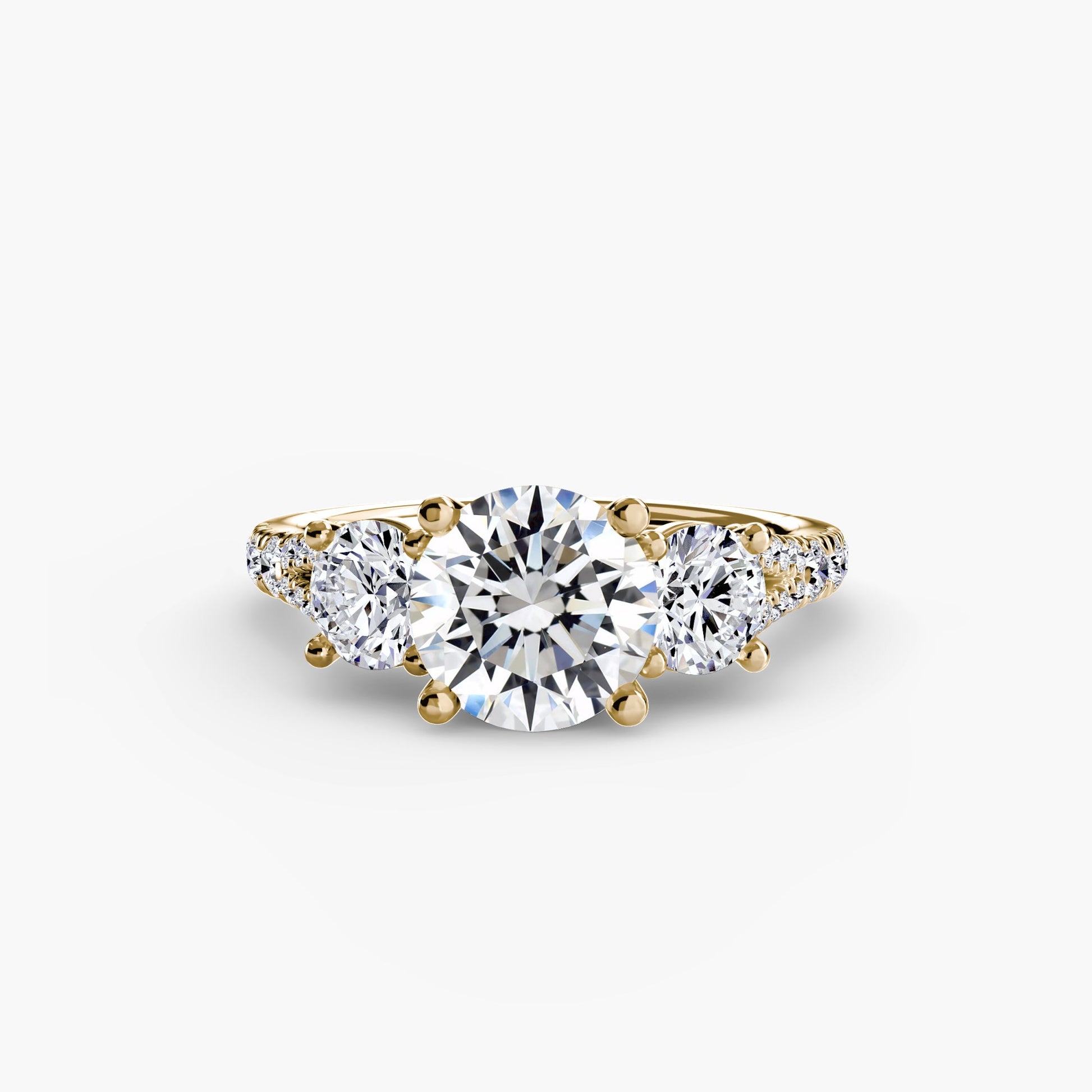 Three-Stone with Pavé Band 3 - AYKA JEWELS