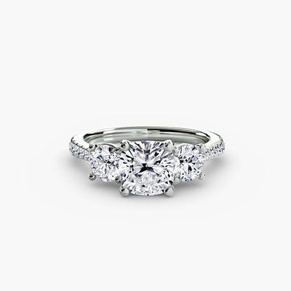 Three-Stone with Pavé Band - AYKA JEWELS