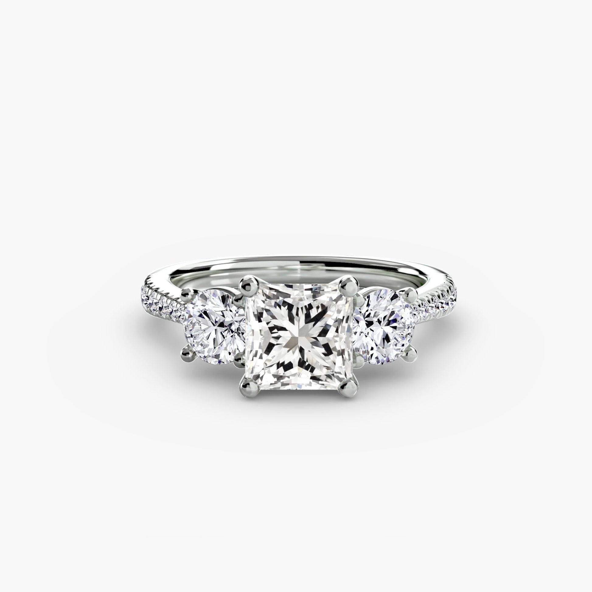 Three-Stone with Pavé Band - AYKA JEWELS