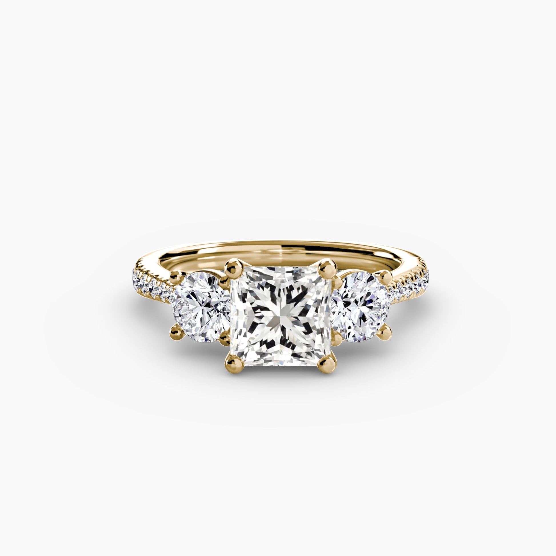 Three-Stone with Pavé Band - AYKA JEWELS