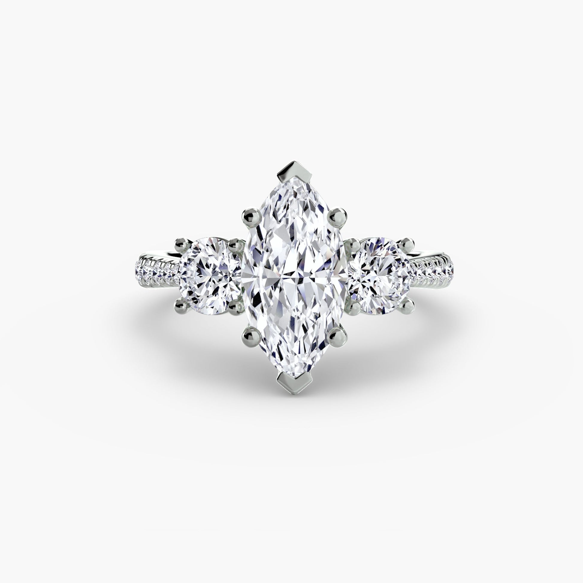 Three-Stone with Pavé Band - AYKA JEWELS