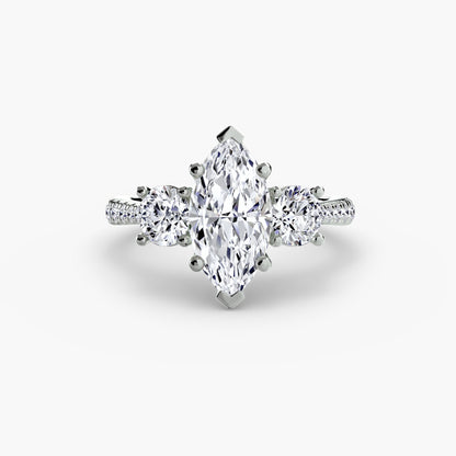 Three-Stone with Pavé Band - AYKA JEWELS