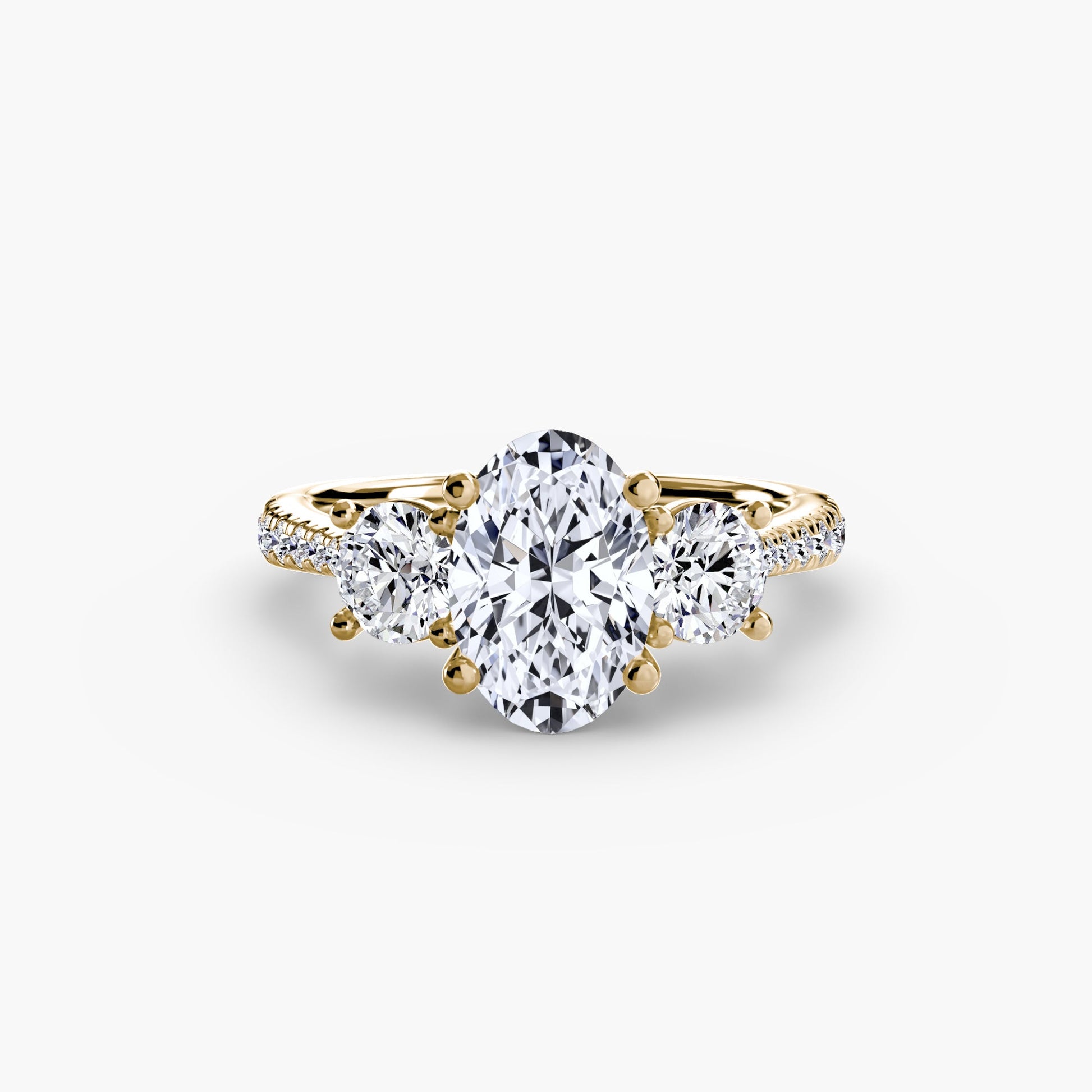 Three-Stone with Pavé Band - AYKA JEWELS