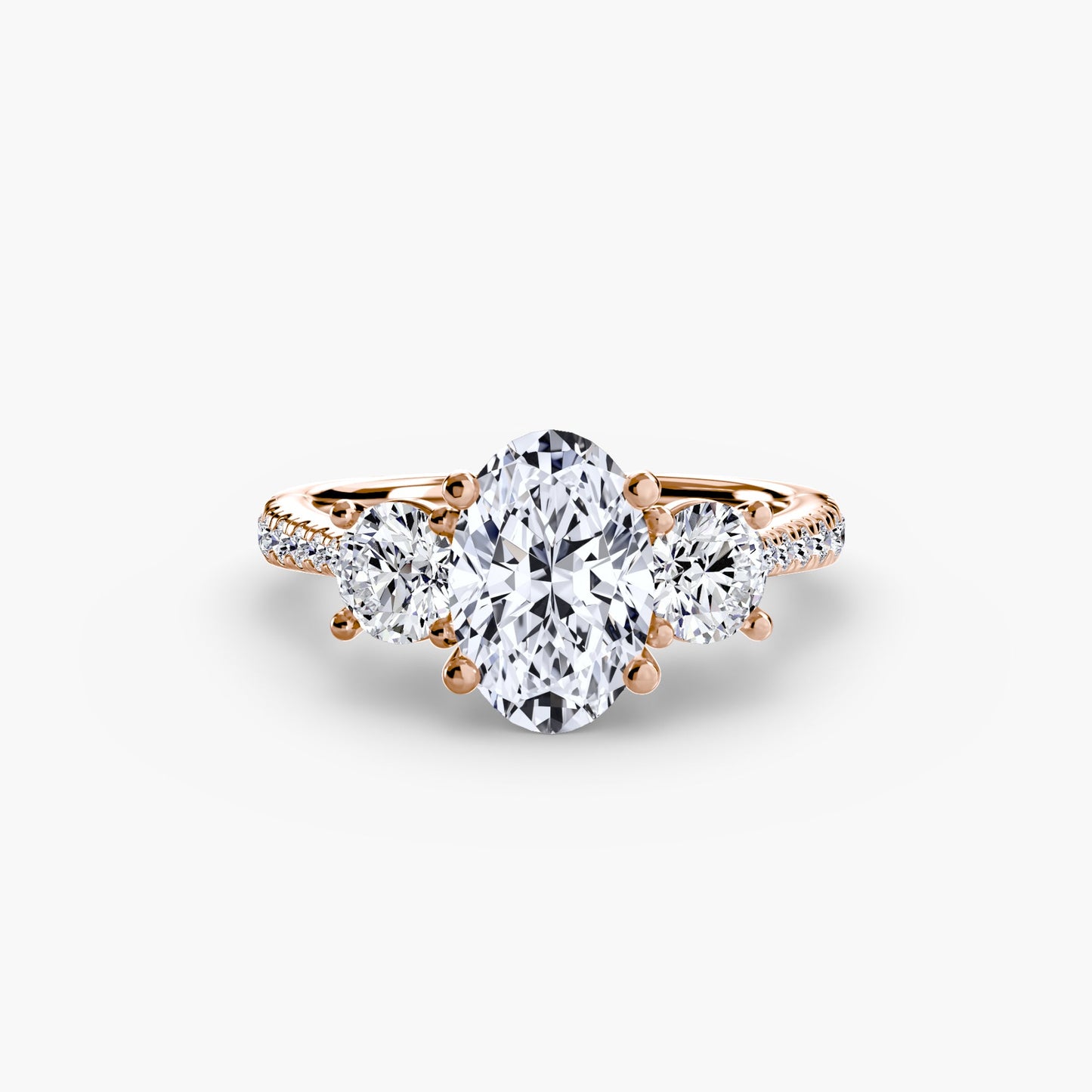 Three-Stone with Pavé Band - AYKA JEWELS