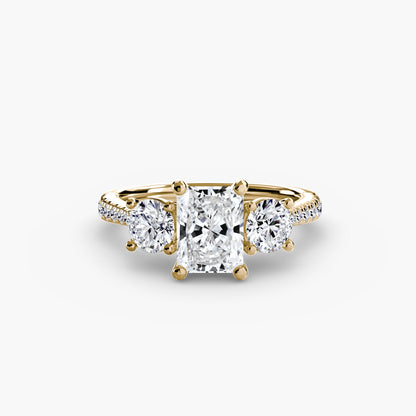 Three-Stone with Pavé Band - AYKA JEWELS