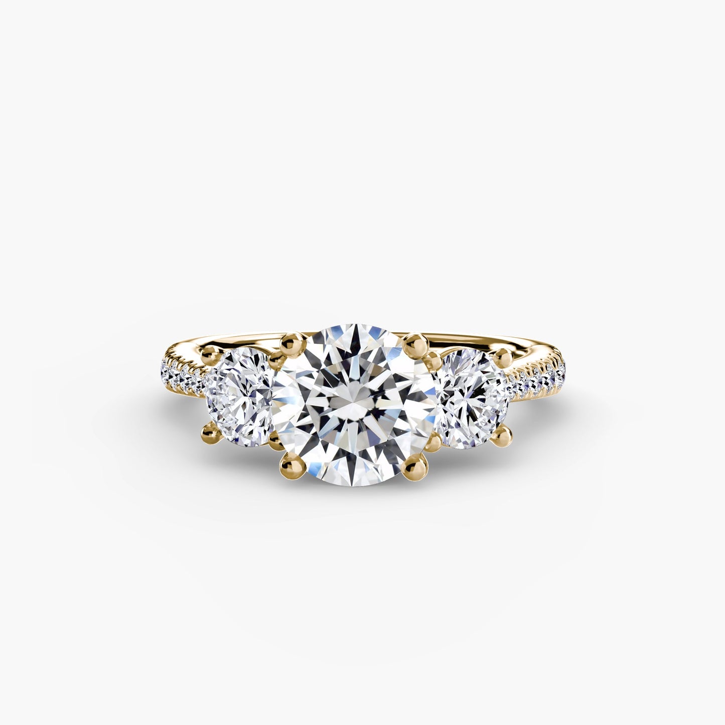 Three-Stone with Pavé Band - AYKA JEWELS