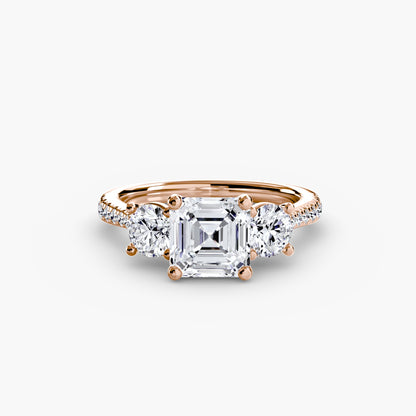 Three-Stone with Pavé Band - AYKA JEWELS