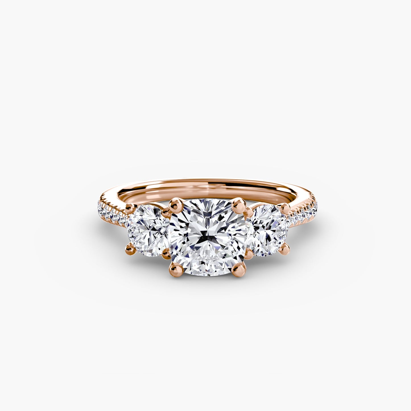 Three-Stone with Pavé Band - AYKA JEWELS