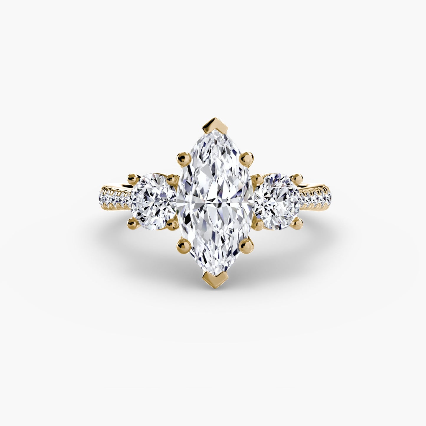 Three-Stone with Pavé Band - AYKA JEWELS