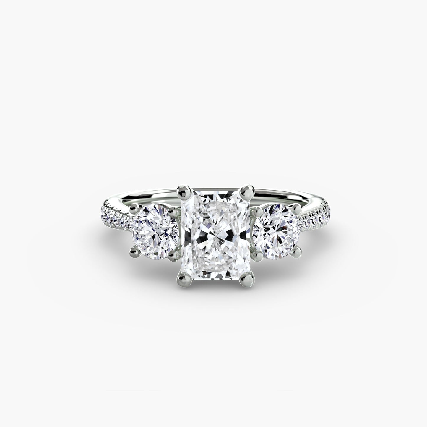 Three-Stone with Pavé Band - AYKA JEWELS