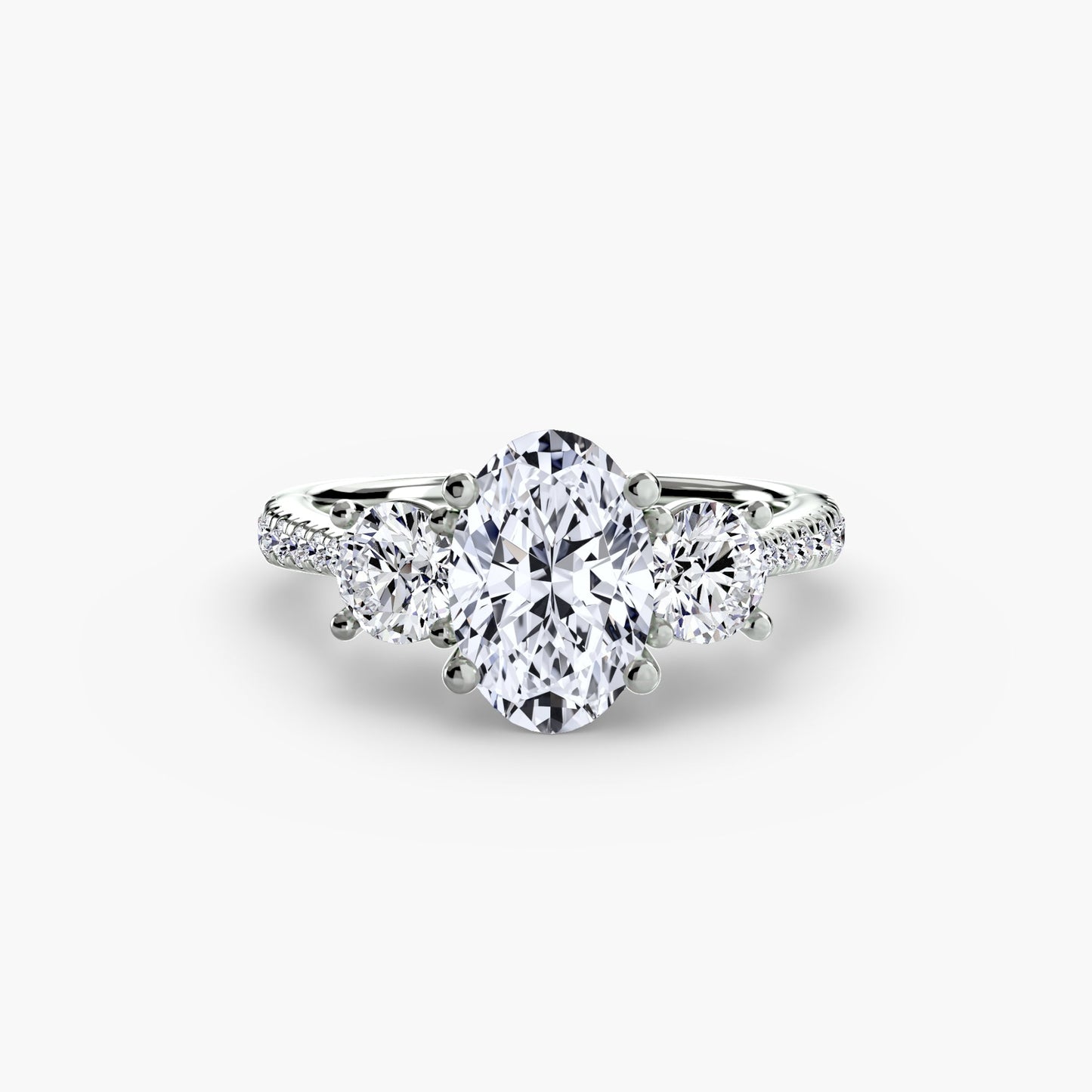 Three-Stone with Pavé Band - AYKA JEWELS