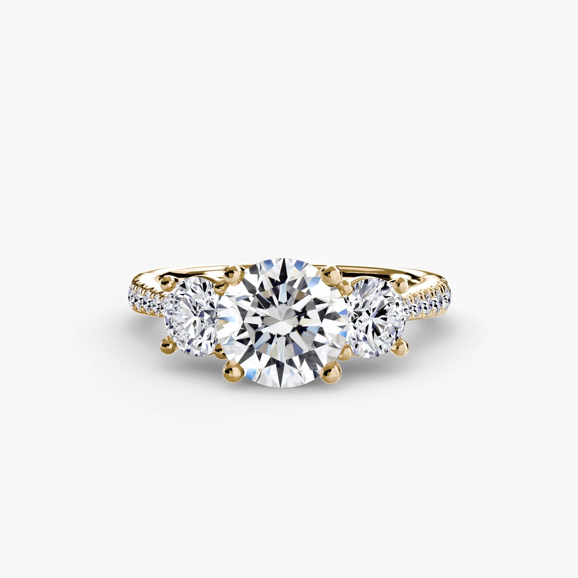 Three-Stone with Pavé Band - AYKA JEWELS