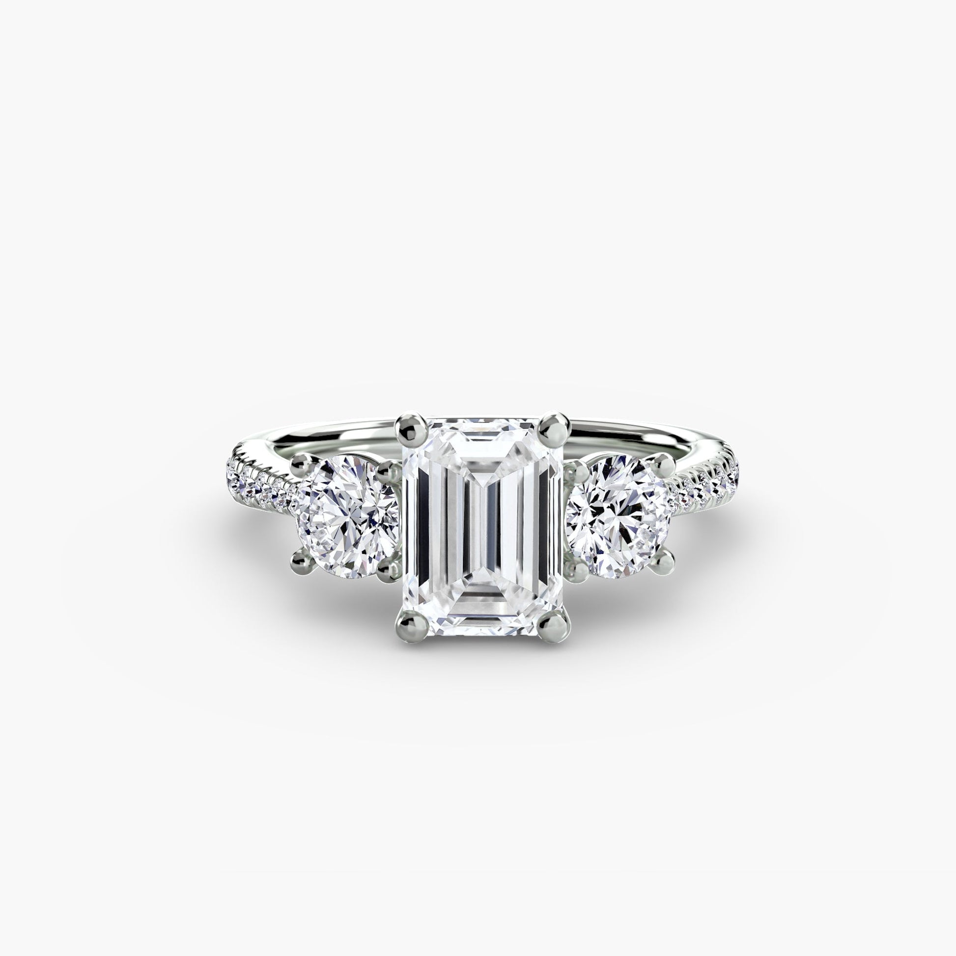 Three-Stone with Pavé Band - AYKA JEWELS