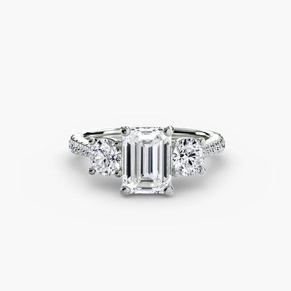 Three-Stone with Pavé Band - AYKA JEWELS