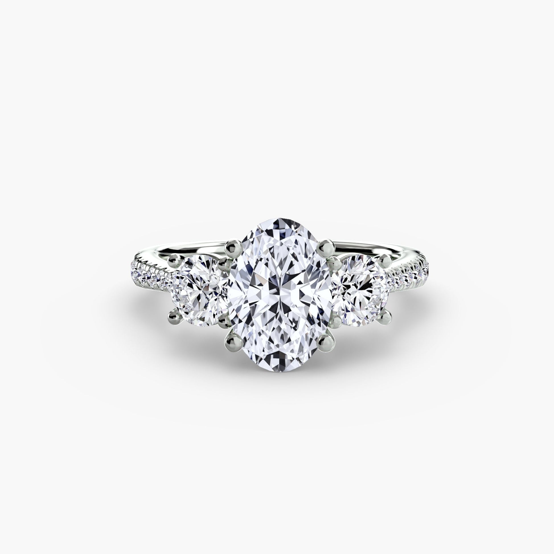Three-Stone with Pavé Band - AYKA JEWELS