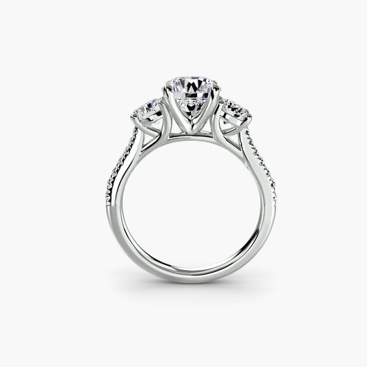 Three-Stone with Pavé Band - AYKA JEWELS