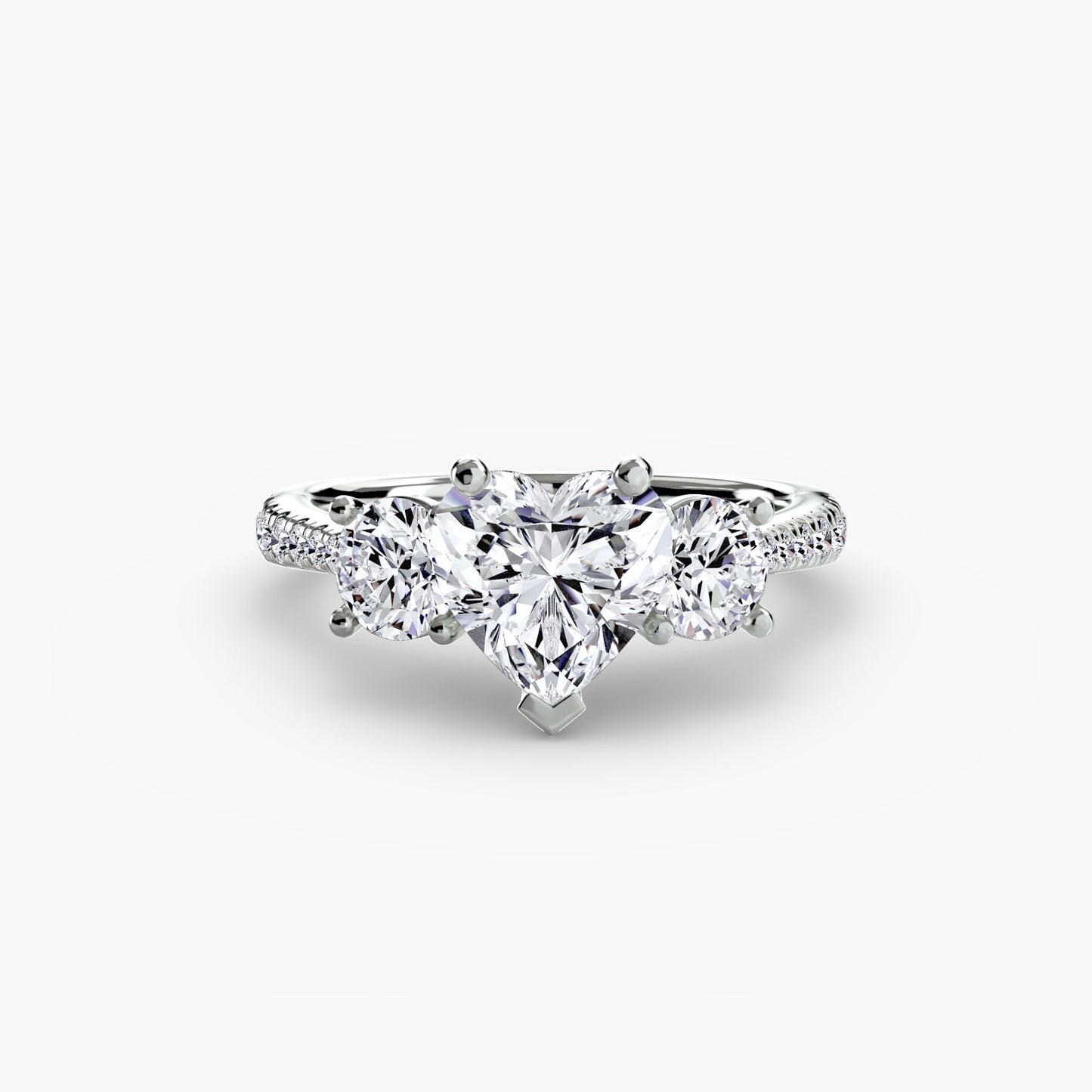 Three-Stone with Pavé Band - AYKA JEWELS
