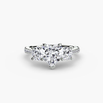 Three-Stone with Pavé Band - AYKA JEWELS