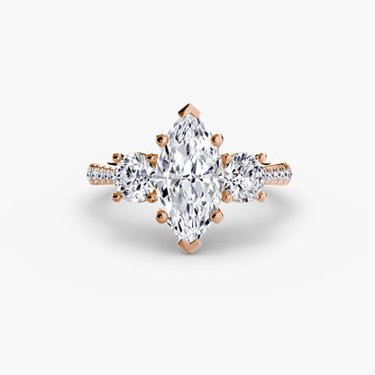 Three-Stone with Pavé Band - AYKA JEWELS